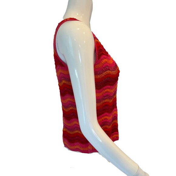 Wave Knit Cardigan & Tank Set Multicolor Lightweight Size M - Picture 6 of 9
